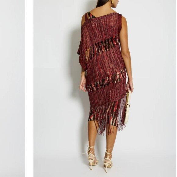 NWT MISSONI RED w/LUREX DRESS SIZE 44/10 - Picture 2 of 12